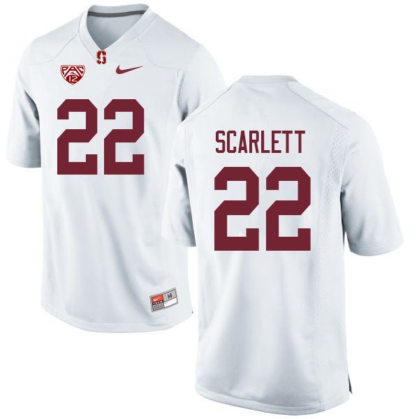 Men #22 Cameron Scarlett Stanford Cardinal College Football Jerseys Sale-White